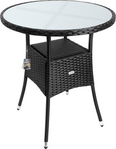 Polyrattan-Tisch Schwarz rund Ø60cm