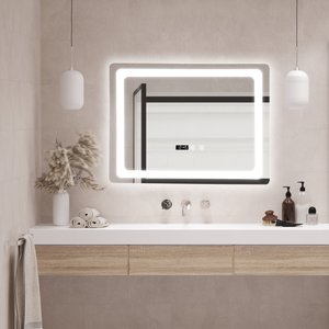 [pro.tec] LED-Badspiegel Casoli 45x60cm Silber