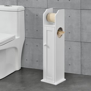 [en.casa] Toilettenpapierhalter Falkenberg 78x20x18 cm Badezimmerschrank mit Ablage Weiß