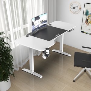 [pro.tec] Höhenverstellbarer Tisch Oxnard elektrisch 160x75cm Weiß