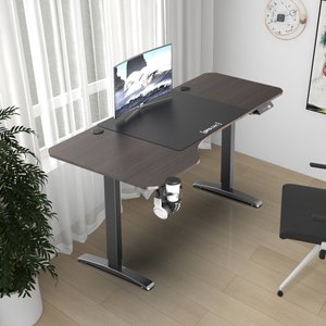 [pro.tec] Höhenverstellbarer Tisch Oxnard elektrisch 160x75cm Walnuss-Optik