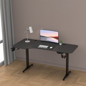 [pro.tec] Höhenverstellbarer Tisch Oxnard elektrisch 160x75cm Schwarz