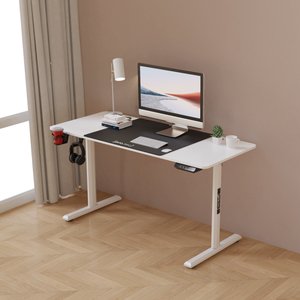 [pro.tec] Höhenverstellbarer Tisch Hayward 140x60 cm Weiß