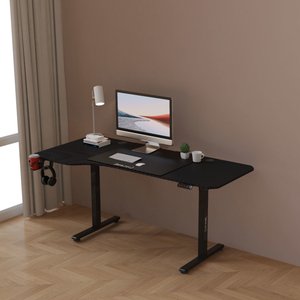 [pro.tec] Höhenverstellbarer Tisch Virolahti 160 x 75 cm schwarz