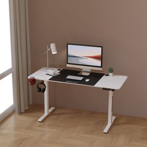 [pro.tec] Höhenverstellbarer Tisch Stryn 120 x 60 cm weiß