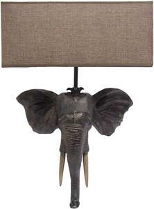 Wandleuchte Elefant Afrika Wandlampe Safari Kolonialstil Antik-Stil Braun
