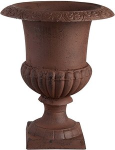 Französische Louvre Vase Amphore Gusseisen Schwer Antik-Stil Braun 30cm