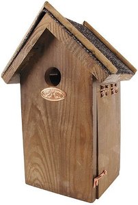 Vogelhaus für Blaumeisen Nistkasten Holz mit Bitumendach 27cm