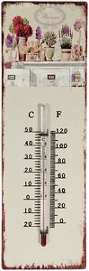 Wandthermometer Provence Blumen Thermometer Vintage Nostalgie Blechschild