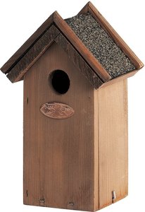 Vogelhaus für Zaunkönige Nistkasten Holz mit Bitumendach 23cm