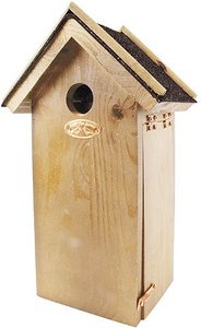 Vogelhaus für Kohlmeisen Nistkasten Holz mit Bitumendach 31cm