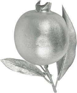 Granatapfel künstlich Silber Weihnachtsdeko Frucht Obst Weihnachten 8cm