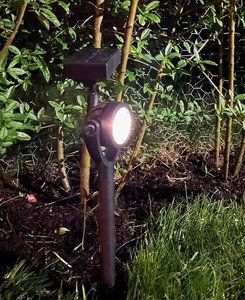 Solar Gartenstrahler LED Schwarz Solarleuchte Gartenleuchte Beleuchtung 34cm