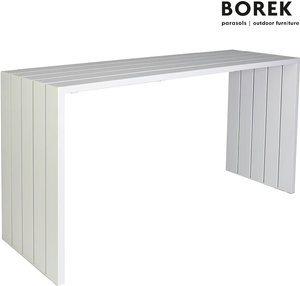 Bar Tisch für den Garten - Aluminium - von Borek - 110x200x64cm - Samos Bartisch / Weiß