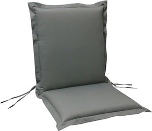 Niedriglehner Sitzauflage für Gartenstühle - wasserabweisend - Mollis Sitzauflage / Grau