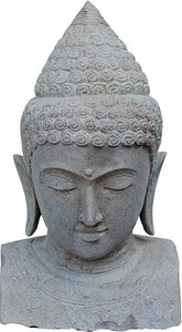 Buddha-Büste aus Flussstein als Gartendekoration - Protomi