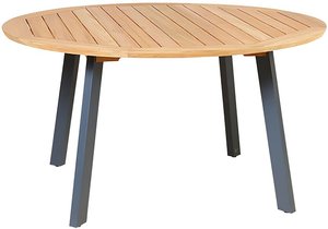 Moderner Gartentisch aus Teakholz & Aluminium - rund - Darcey Gartentisch / 145cm