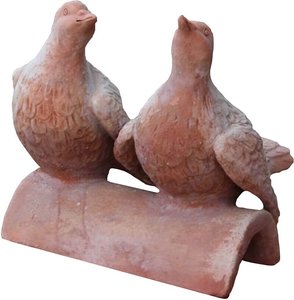 Tauben aus Terrakotta als Gartendekoration - Piccione