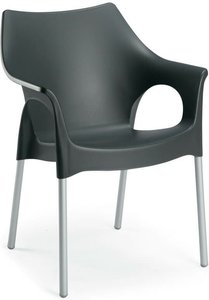 Eleganter Gartenstuhl stapelbar - farbig - Stuhl Reces / Anthrazit