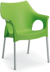 Eleganter Gartenstuhl stapelbar - farbig - Stuhl Reces / Grün
