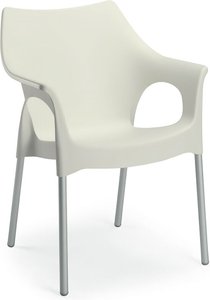 Eleganter Gartenstuhl stapelbar - farbig - Stuhl Reces / Weiß