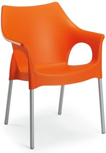 Eleganter Gartenstuhl stapelbar - farbig - Stuhl Reces / Orange
