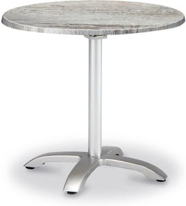 Runder 90cm Tisch klappbar mit Silber Gestell - Tisch Silber Ligu / mit Altholzoptik