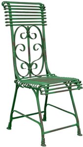 Schmiedeeisen Outdoor-Stuhl im antiken Design - Lumani / Grün