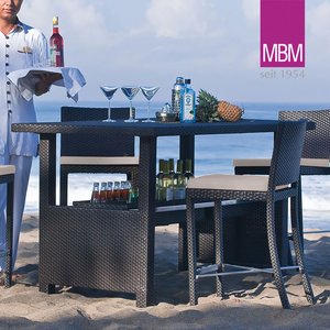 Garten Bar von MBM - Alu & Kunststoffgeflecht - dunkelbraun - Bar Bellini / ohne Glasplatte