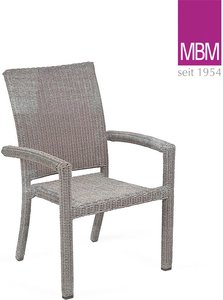 Stapelbarer Gartenstuhl mit Armlehnen - MBM - Alu & Geflecht - Sessel Bellini / ohne Sitzkissen