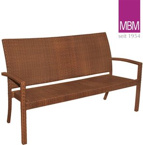 3-Sitzer Gartenbank von MBM - Alu & Polyrattan - stapelbar - Gartenbank Bellini / ohne Sitzkissen