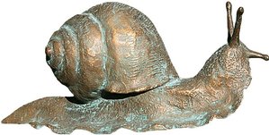 Große Schnecke aus Bronze als Gartenfigur - Schnecke