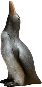 Robuste Gartenskulptur Pinguin aus Bronze - Pinguin