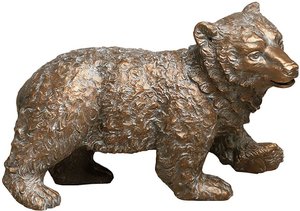 Gartenfigur stehendes Bärenjunges aus Bronze - Bär Jungtier