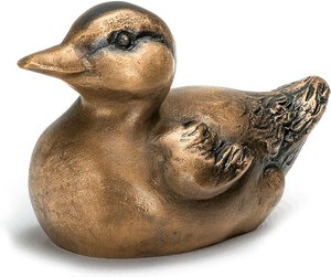 Gartenfigur Ente Küken aus wetterfester Bronze - Entenküken