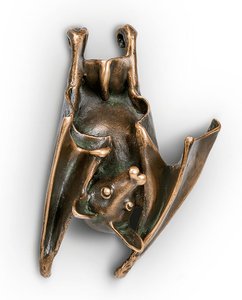 Gartenfigur aus Bronze für Fassaden und Mauern - Fledermaus