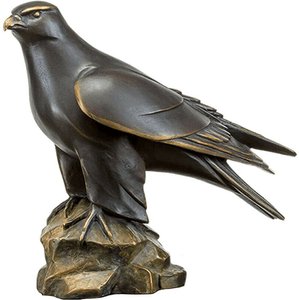 Männlicher Falke aus Bronze als Gartenfigur - Gerfalke
