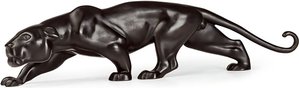 Schleichender Panther als Bronze Gartenfigur - Panther klein
