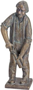 Mann mit Flasche und Korkenzieher - Bronzeedition - Korkenzieher