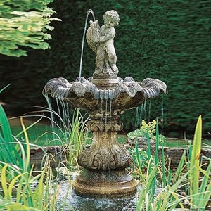Mediterraner Gartenbrunnen - Stowe House / Portland weiß