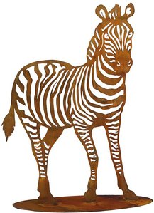 Zebra aus Rost Metall als Gartendekoration - Zebra / 125cm
