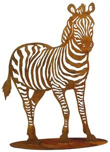 Zebra aus Rost Metall als Gartendekoration - Zebra / 150cm