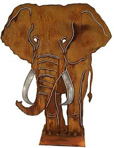 Elefant aus Rost Metall als Gartendekoration - Tambi / 80cm