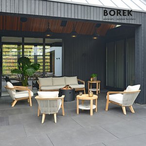 Loungeecke von Borek aus Teakholz und Rope - Gartengarnitur Chepri