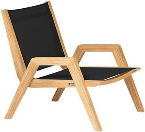 Bequemer Lounge-Sessel aus Teakholz für den Garten - Harriett Loungechair / Schwarz