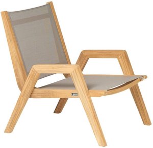 Bequemer Lounge-Sessel aus Teakholz für den Garten - Harriett Loungechair / Taupe