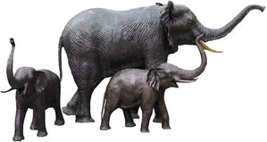 Großer Bronze Elefant als Gartenfigur - Elefant Samino