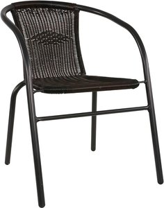 Schwarzer Metallstuhl stapelbar für draußen - Gartenstuhl Nerano