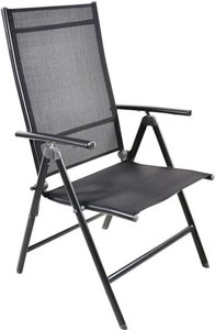 Dunkler Alu Hochlehner-Stuhl mit neigbarer Lehne - Stuhl Girma