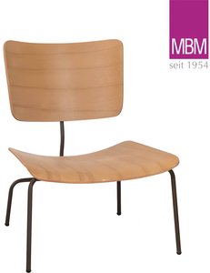 Loungestuhl für den Garten von MBM aus Resysta  - Loungestuhl Serengeti / mit Sitzkissen Classic Ecru